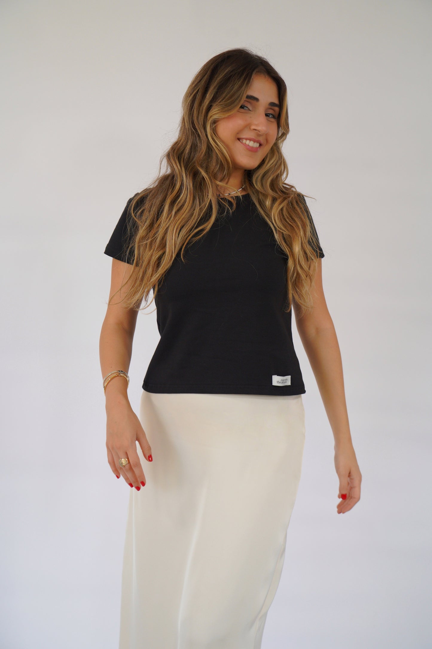 The Maxi Satin Skirt in Creme
