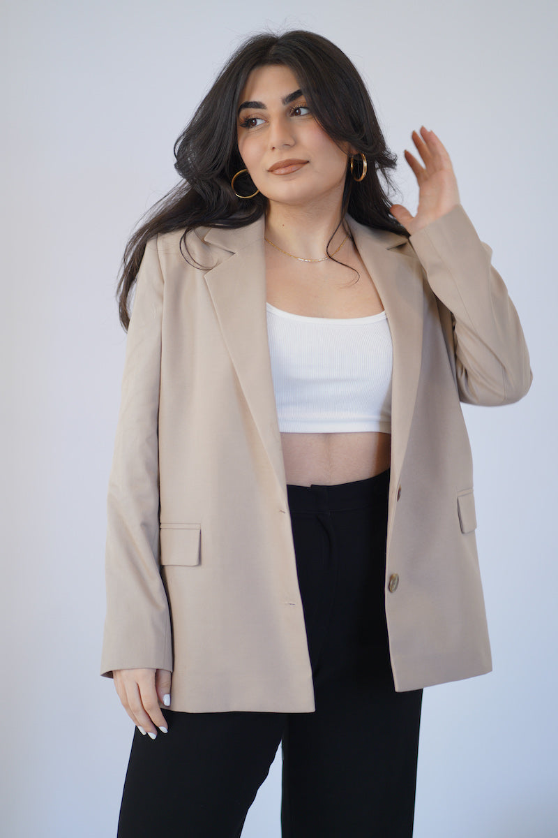 The Oversized Blazer in Beige