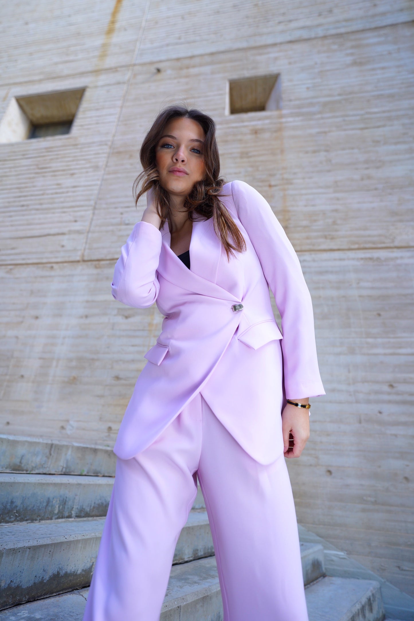 The Blush Blazer in Light Pink