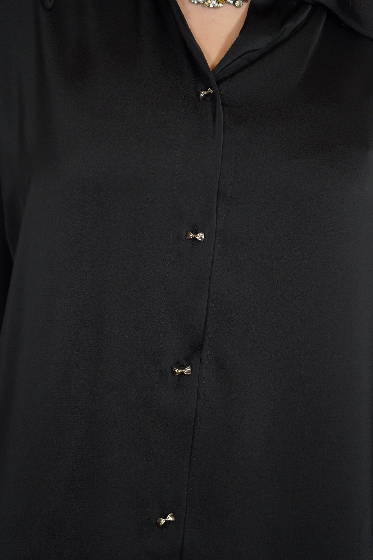 The Satin Button-up in Black
