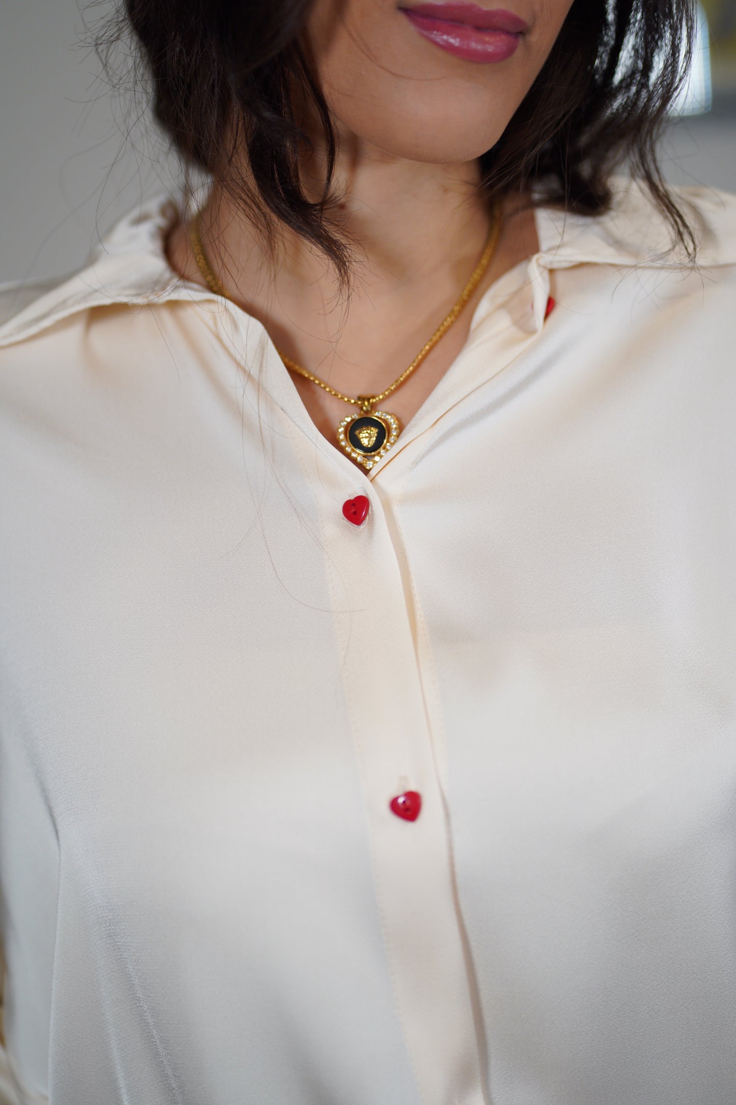 The Satin Button-up in Ivory