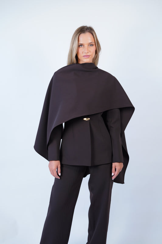 The Power Blazer in Chocolate Brown