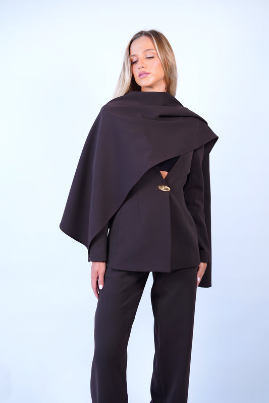 The Power Suit in Chocolate Brown
